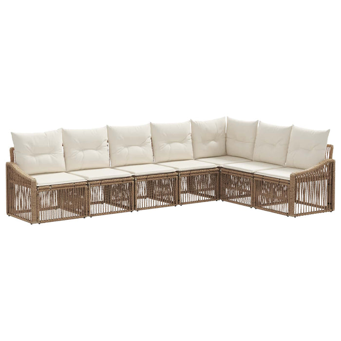 Set de canapele pentru grădină 7 pcs Bej poliratan WALTI