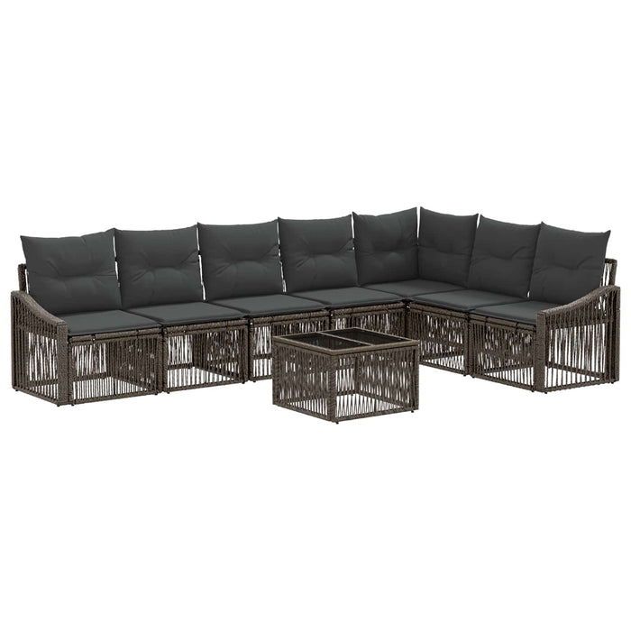 Set de canapele pentru grădină 8 pcs Gri poliratan - WALTI WALTI