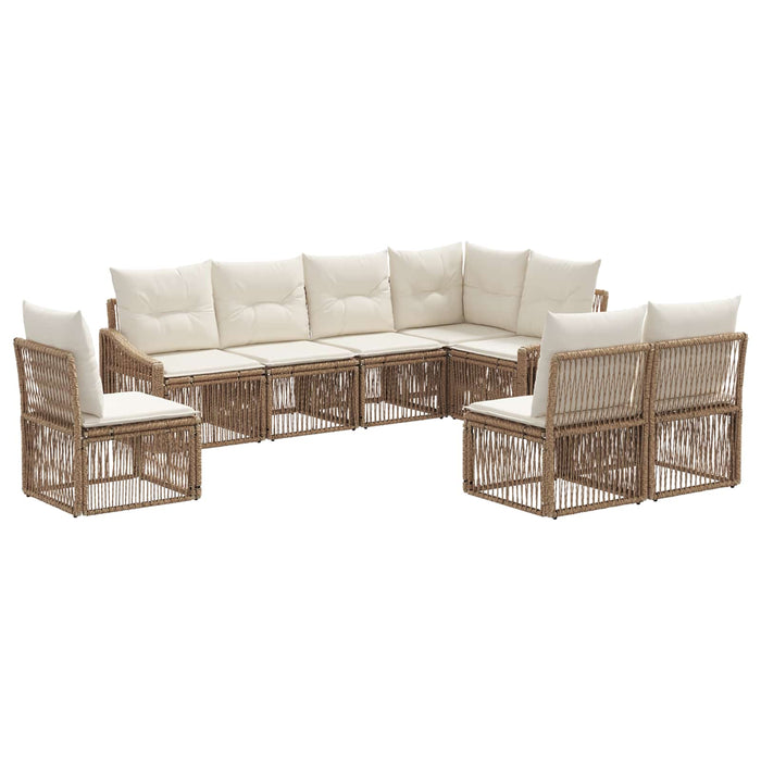 Set de canapele pentru grădină 8 pcs Bej poliratan WALTI