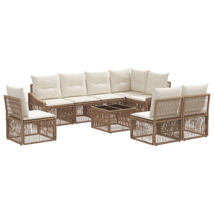 Set de canapele pentru grădină 9 pcs Bej poliratan - WALTI WALTI
