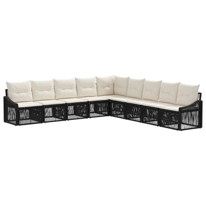 Set de canapele pentru grădină 9 pcs Negru poliratan - WALTI WALTI