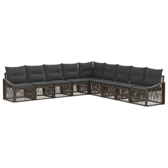 Set de canapele pentru grădină 9 pcs Gri poliratan WALTI