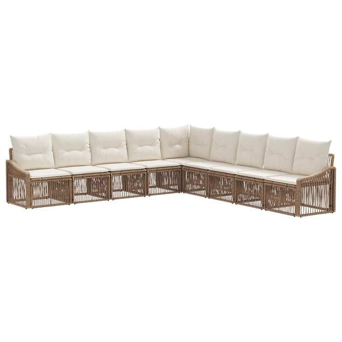 Set de canapele pentru grădină 9 pcs Bej poliratan WALTI