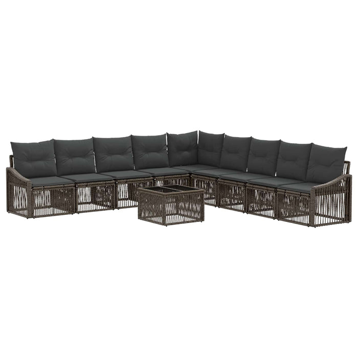 Set de canapele pentru grădină 10 pcs Gri poliratan - WALTI WALTI