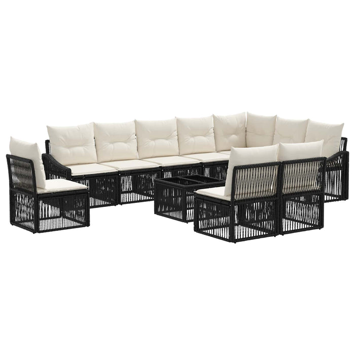 Set de canapele pentru grădină 11 pcs Negru poliratan - WALTI WALTI