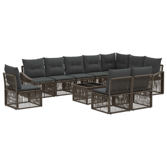 Set de canapele pentru grădină 11 pcs Gri poliratan - WALTI WALTI