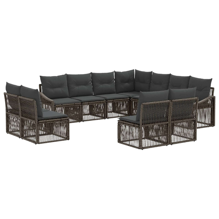 Set de canapele pentru grădină 11 pcs Gri poliratan WALTI