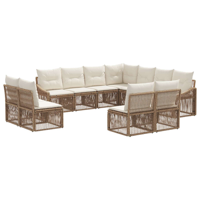 Set de canapele pentru grădină 11 pcs Bej poliratan WALTI