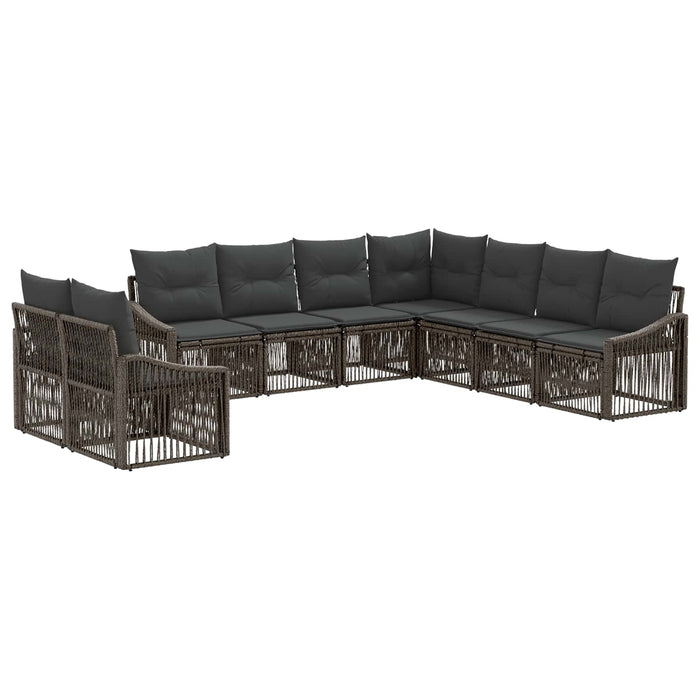 Set de canapele pentru grădină 9 pcs Gri poliratan - WALTI WALTI