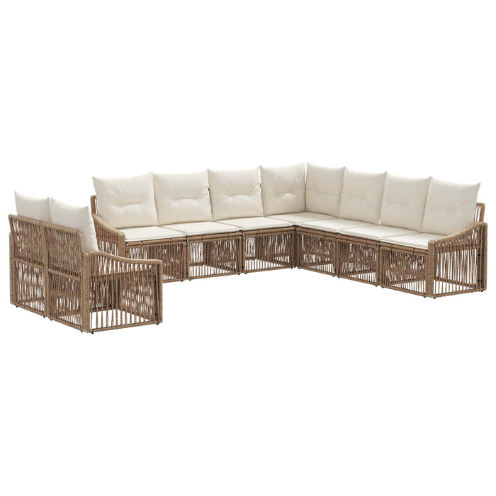 Set de canapele pentru grădină 9 pcs Bej poliratan WALTI