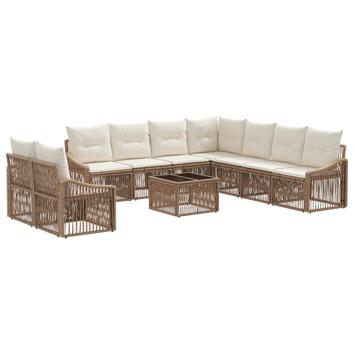 Set de canapele pentru grădină 10 pcs Bej poliratan - WALTI WALTI
