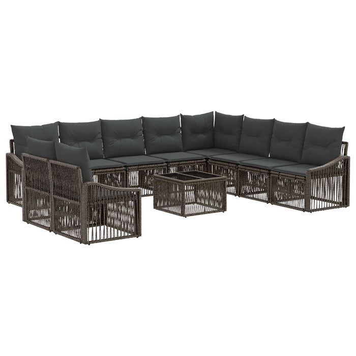 Set de canapele pentru grădină 11 pcs Gri poliratan - WALTI WALTI
