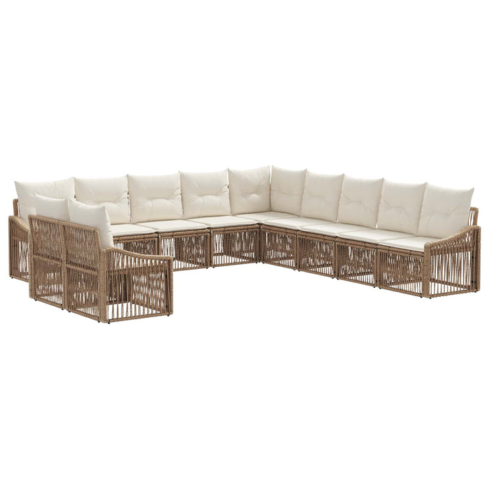 Set de canapele pentru grădină 11 pcs Bej poliratan WALTI