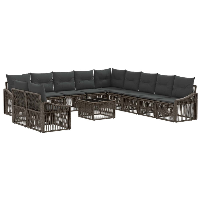 Set de canapele pentru grădină 12 pcs Gri poliratan - WALTI WALTI