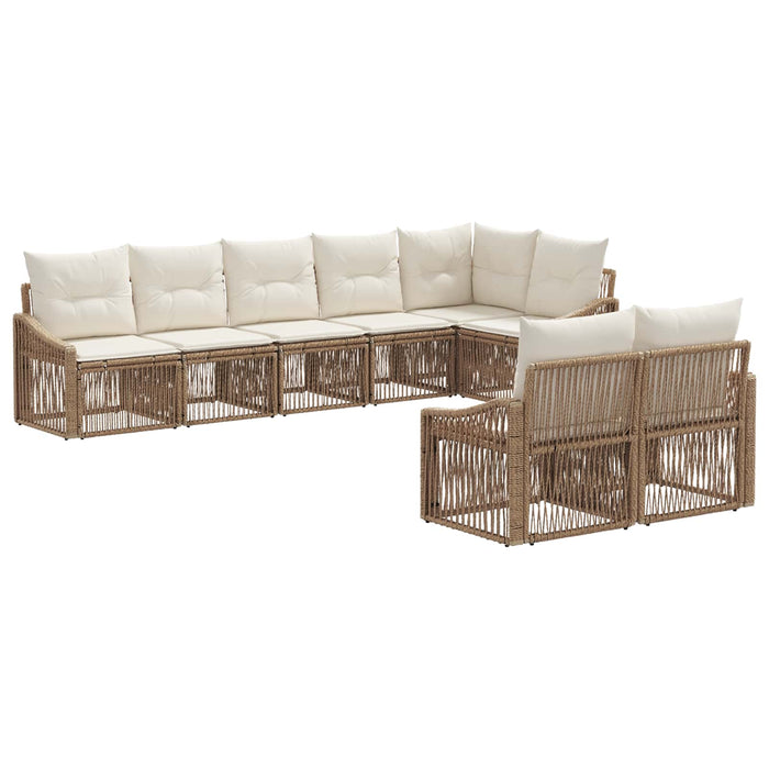 Set de canapele pentru grădină 8 pcs Bej poliratan WALTI