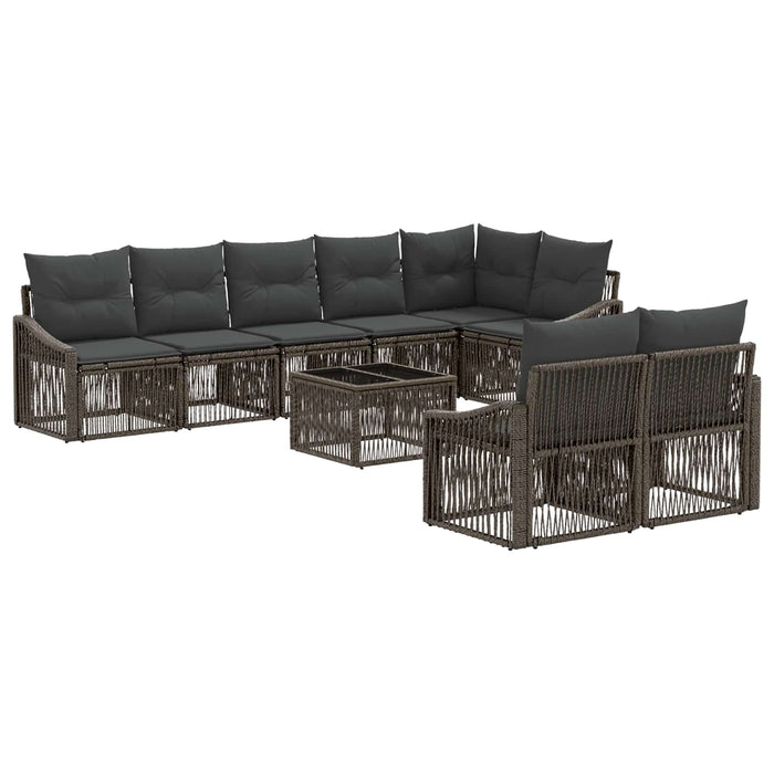 Set de canapele pentru grădină 9 pcs Gri poliratan - WALTI WALTI