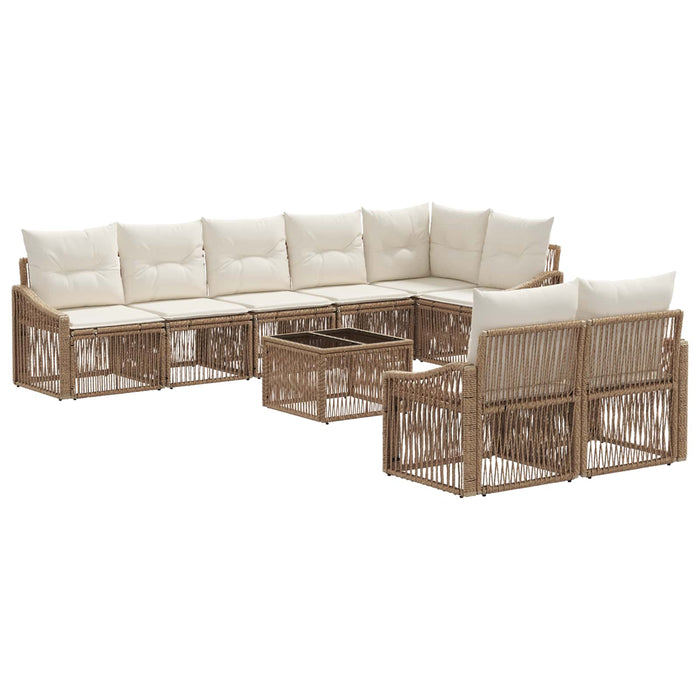 Set de canapele pentru grădină 9 pcs Bej poliratan - WALTI WALTI