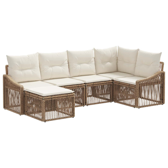 Set de canapele pentru grădină 6 pcs Bej poliratan WALTI