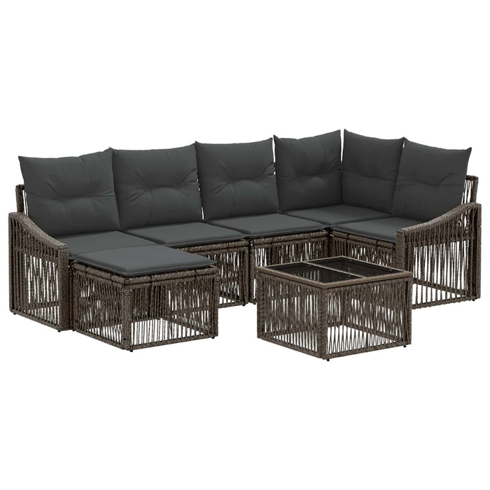 Set de canapele pentru grădină 7 pcs Gri poliratan - WALTI WALTI
