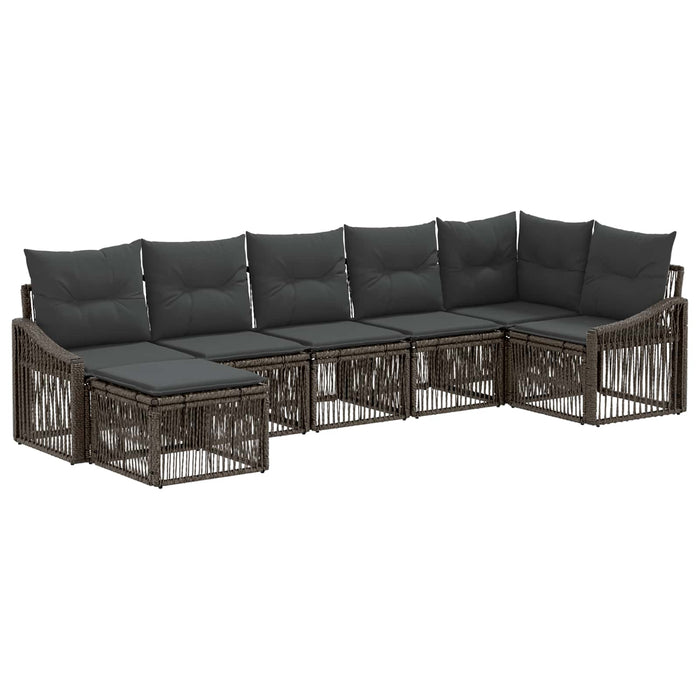Set de canapele pentru grădină 7 pcs Gri poliratan WALTI