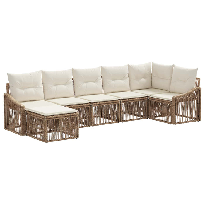 Set de canapele pentru grădină 7 pcs Bej poliratan WALTI