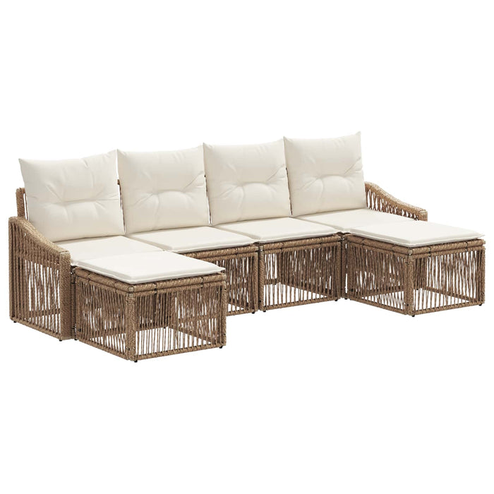 Set de canapele pentru grădină 6 pcs Bej poliratan WALTI