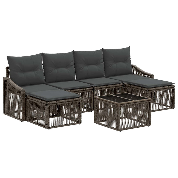 Set de canapele pentru grădină 7 pcs Gri poliratan - WALTI WALTI