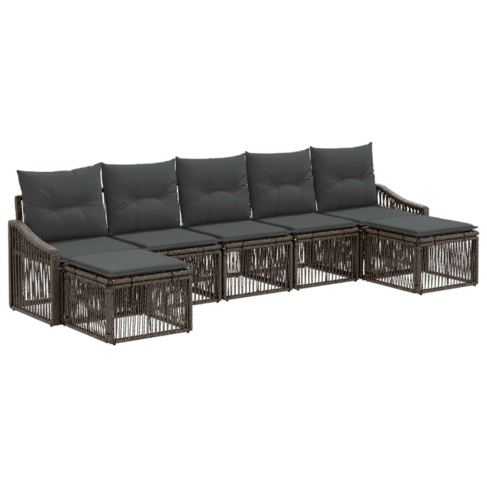 Set de canapele pentru grădină 7 pcs Gri poliratan WALTI