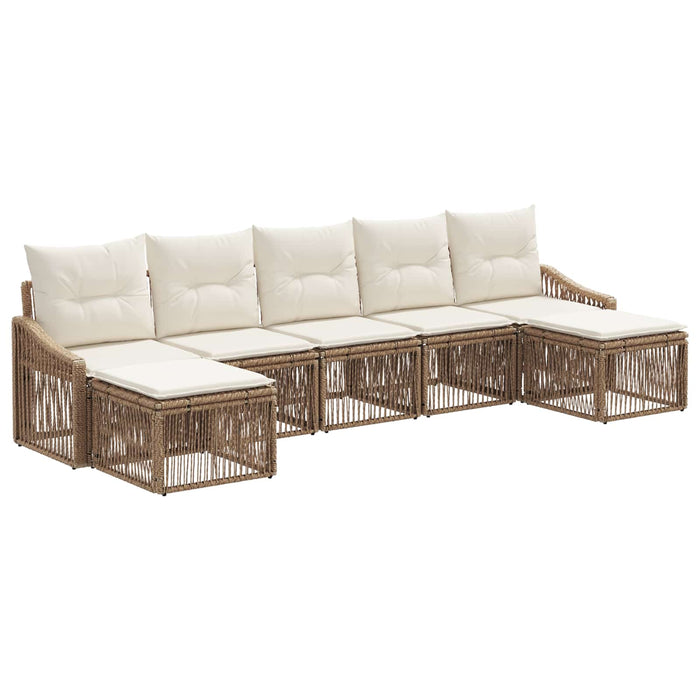 Set de canapele pentru grădină 7 pcs Bej poliratan WALTI
