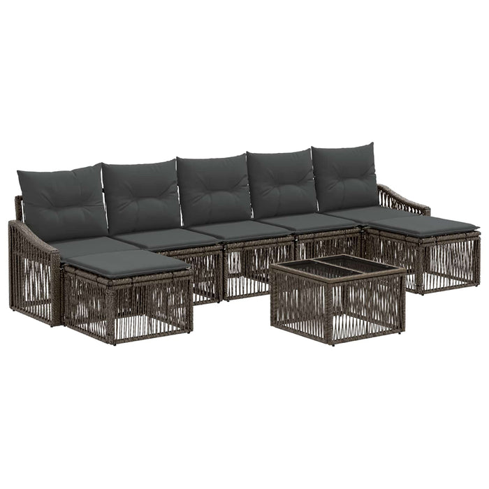 Set de canapele pentru grădină 8 pcs Gri poliratan - WALTI WALTI