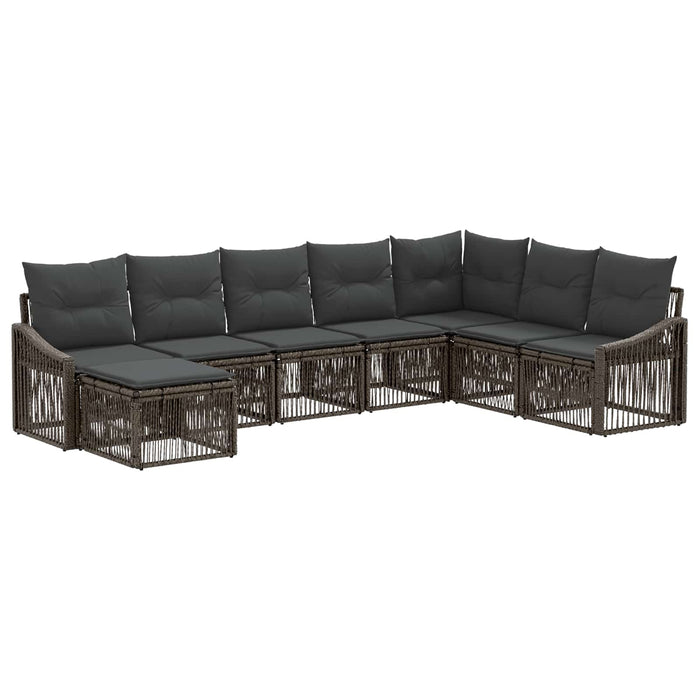 Set de canapele pentru grădină 8 pcs Gri poliratan WALTI