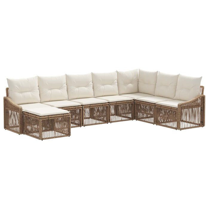 Set de canapele pentru grădină 8 pcs Bej poliratan WALTI