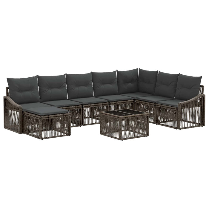 Set de canapele pentru grădină 9 pcs Gri poliratan - WALTI WALTI