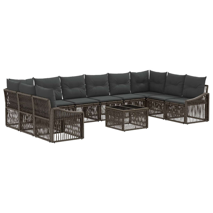 Set de canapele pentru grădină 11 pcs Gri poliratan - WALTI WALTI