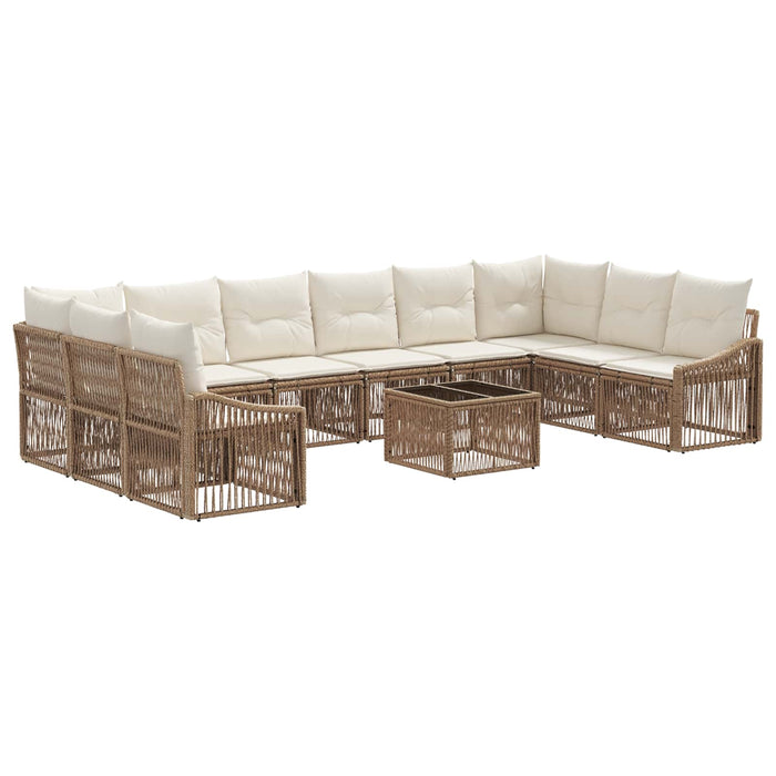 Set de canapele pentru grădină 11 pcs Bej poliratan - WALTI WALTI