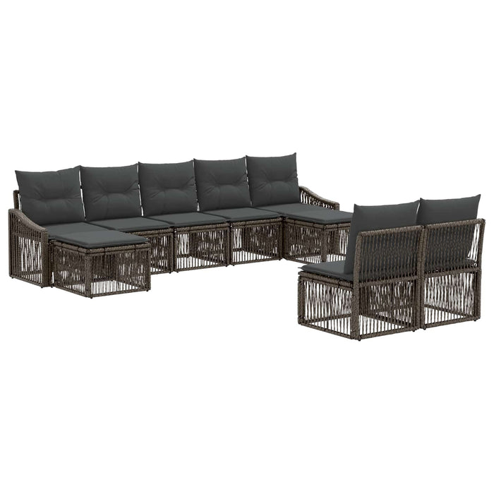 Set de canapele pentru grădină 9 pcs Gri poliratan - WALTI WALTI