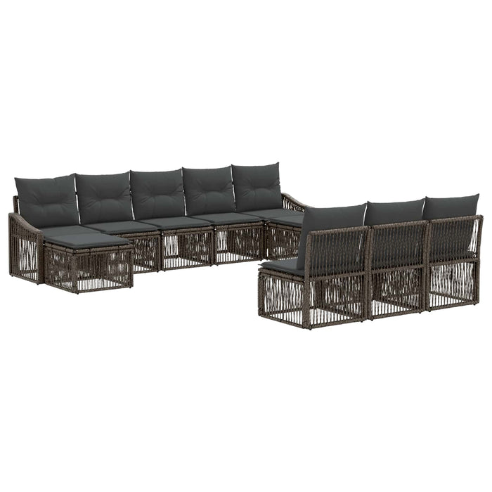Set de canapele pentru grădină 10 pcs Gri poliratan WALTI