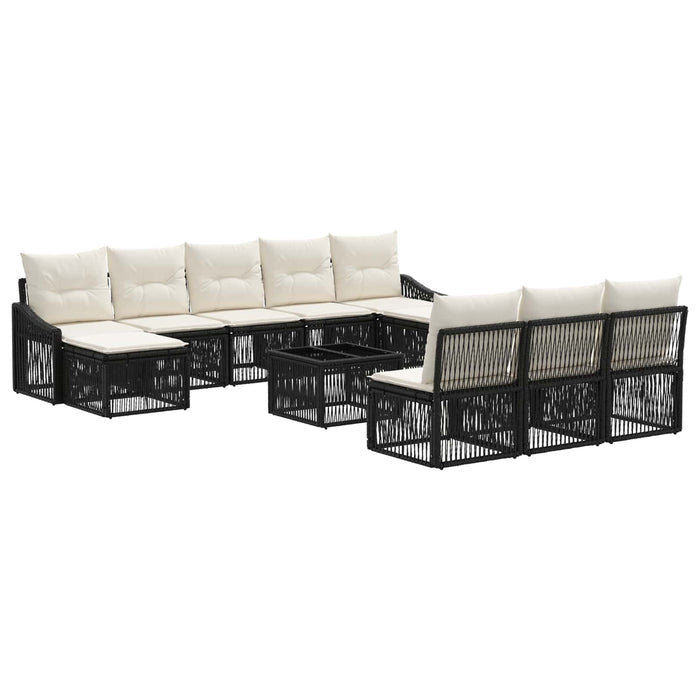 Set de canapele pentru grădină 11 pcs Negru poliratan - WALTI WALTI