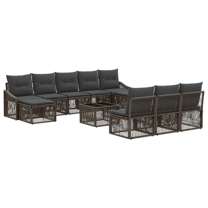Set de canapele pentru grădină 11 pcs Gri poliratan - WALTI WALTI