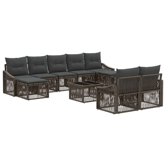 Set de canapele pentru grădină 10 pcs Gri poliratan - WALTI WALTI