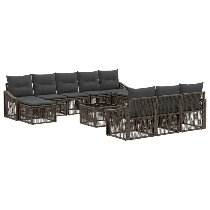 Set de canapele pentru grădină 11 pcs Gri poliratan - WALTI WALTI