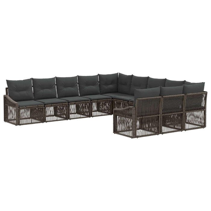 Set de canapele pentru grădină 11 pcs Gri poliratan WALTI
