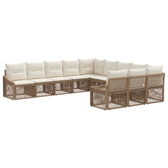 Set de canapele pentru grădină 11 pcs Bej poliratan WALTI