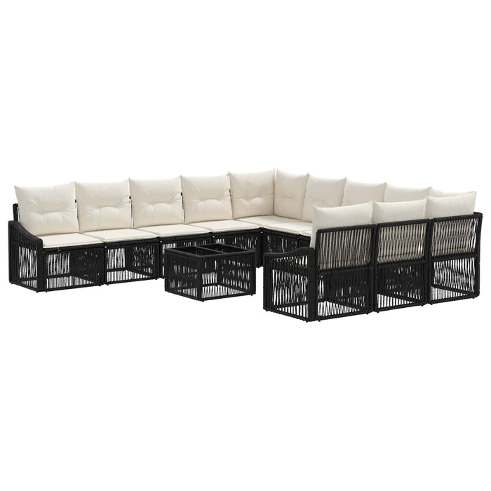 Set de canapele pentru grădină 12 pcs Negru poliratan - WALTI WALTI