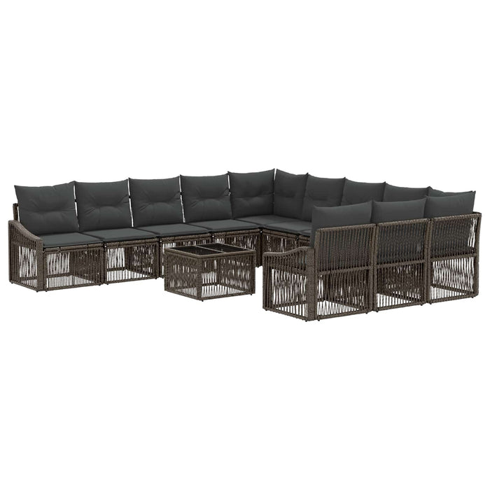 Set de canapele pentru grădină 12 pcs Gri poliratan - WALTI WALTI