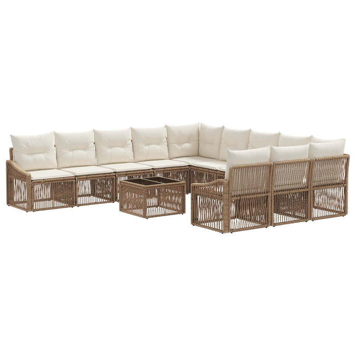 Set de canapele pentru grădină 12 pcs Bej poliratan WALTI