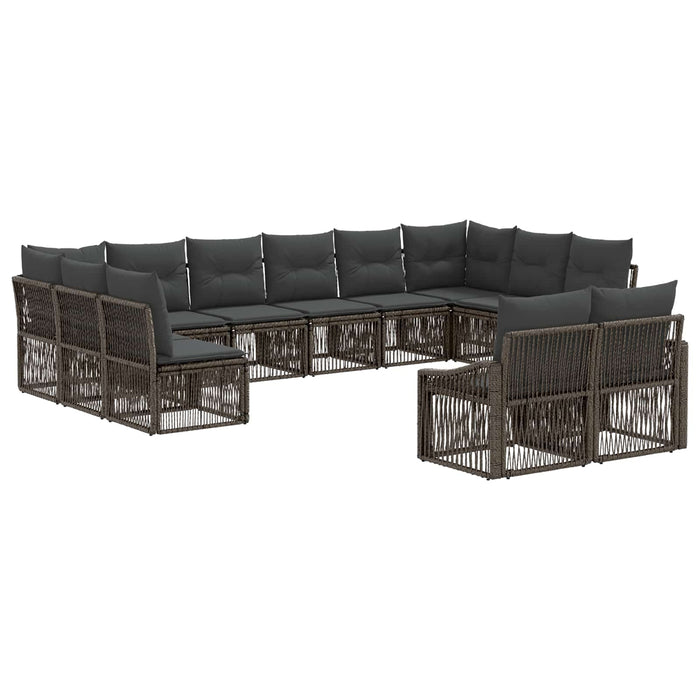 Set de canapele pentru grădină 12 pcs Gri poliratan WALTI
