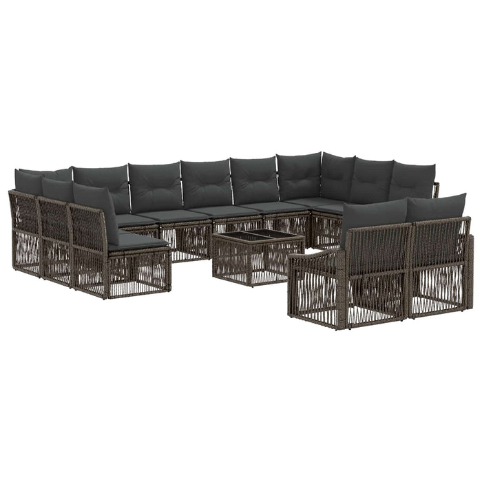 Set de canapele pentru grădină 13 pcs Gri poliratan - WALTI WALTI