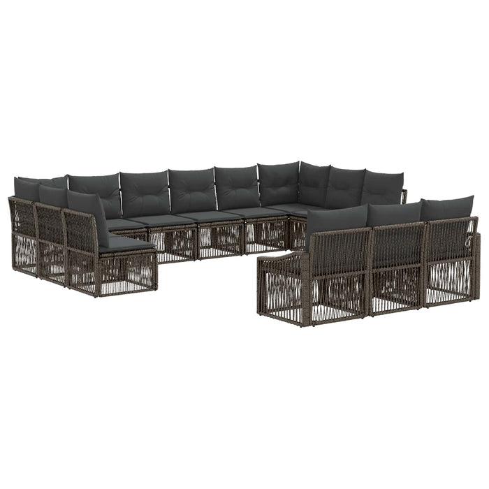 Set de canapele pentru grădină 13 pcs Gri poliratan WALTI