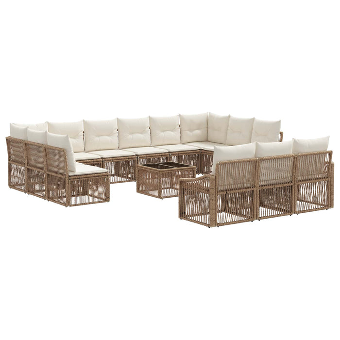 Set de canapele pentru grădină 14 pcs Bej poliratan - WALTI WALTI